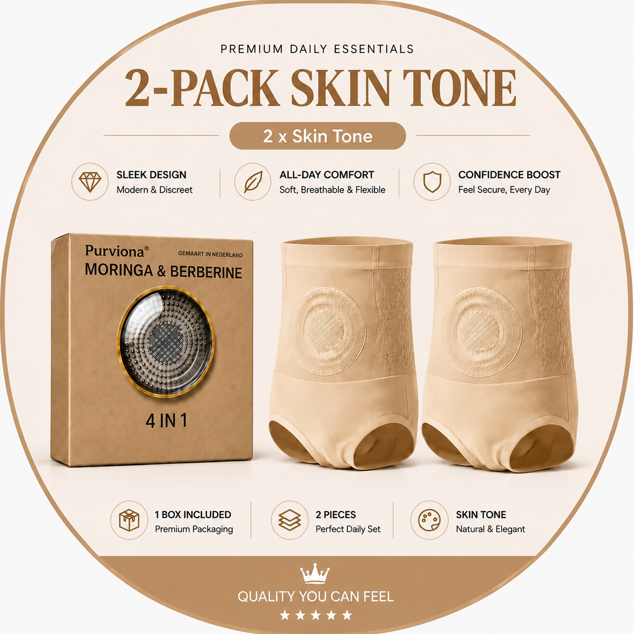 Purviona®☀️Moringa & Berberine 4‑In‑1 Micro‑Particle Sculpting & Fat‑Burn Shorts