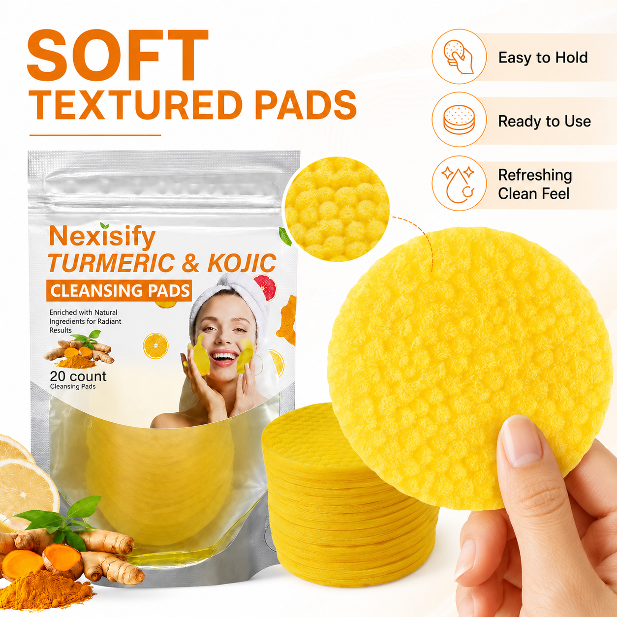 Nexisify Turmeric Kojic Acid Cleansing Pads