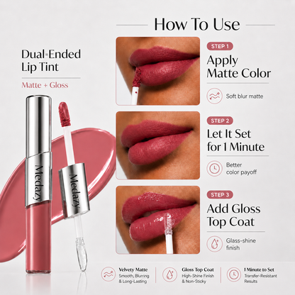 Perfect Twin Lip — Dual-Ended Liquid Lipstick with Velvet Matte Color and Glossy Shine