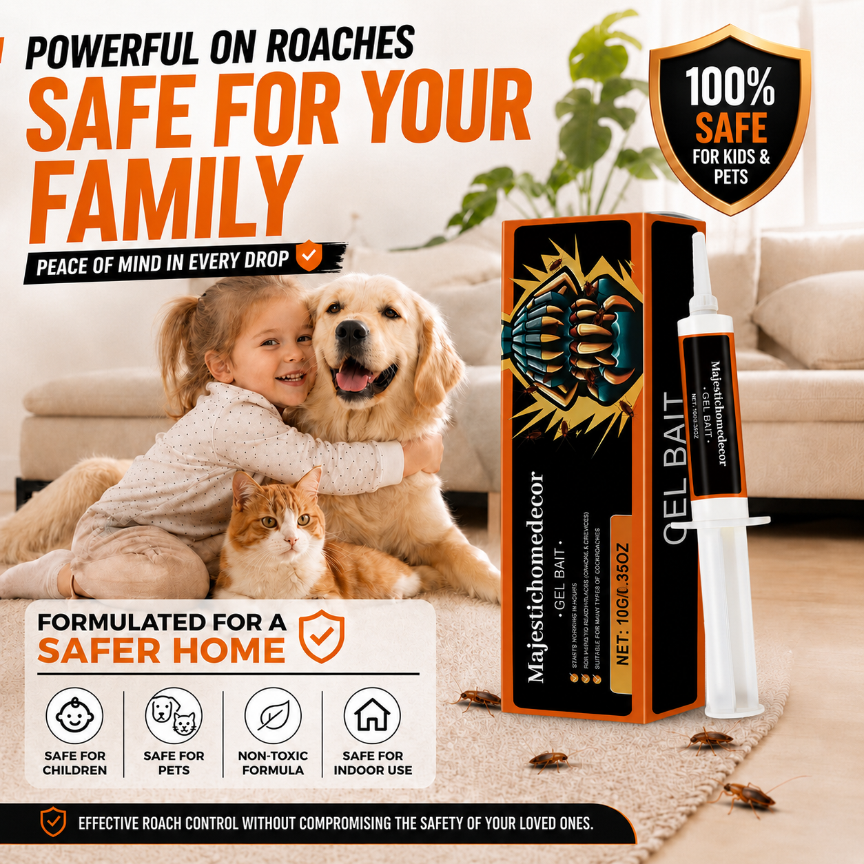 💥2026 Upgraded Formula] Professional Cockroach Gel Bait – Eliminates Entire Nest