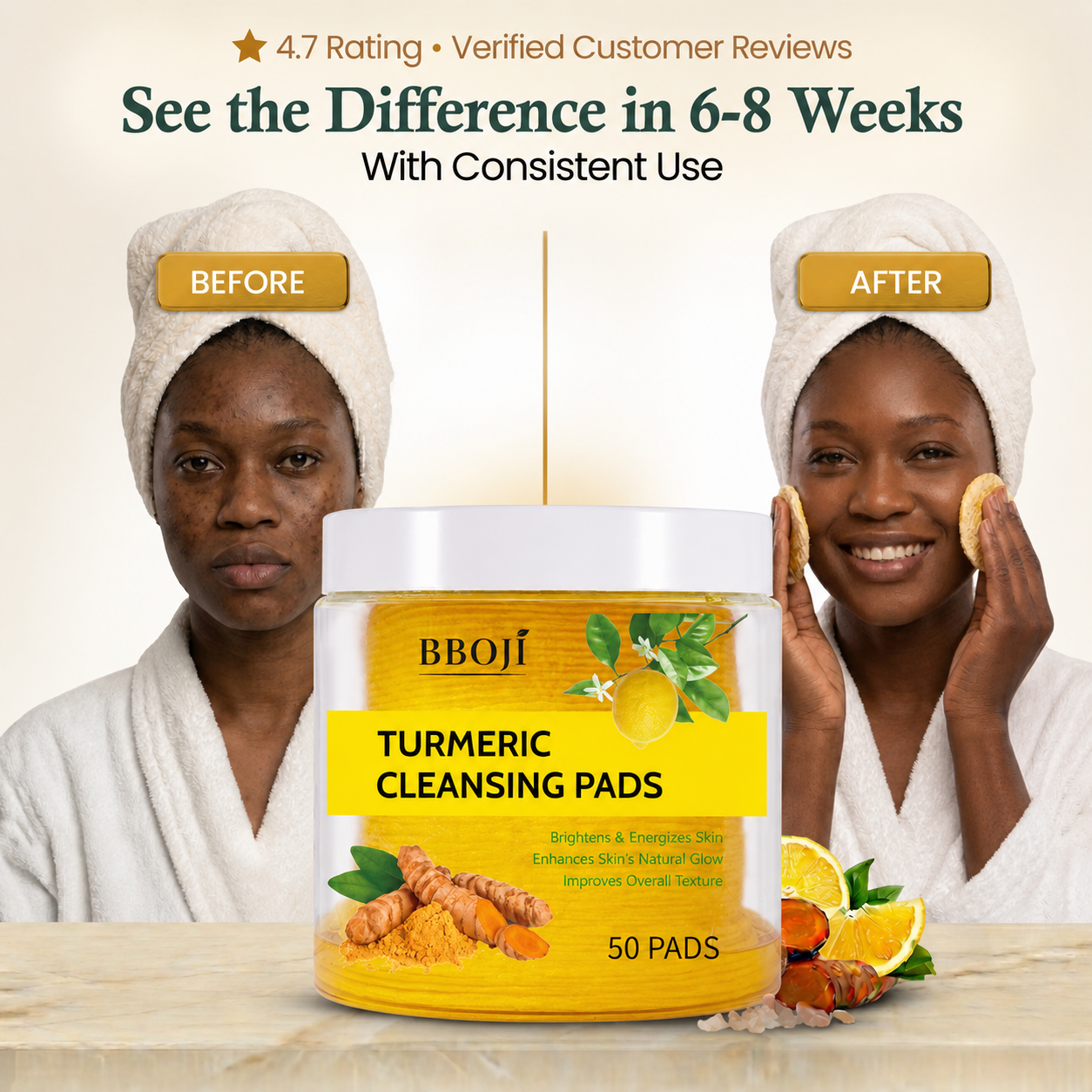 BBOJI Turmeric Kojic Acid Cleansing Pads