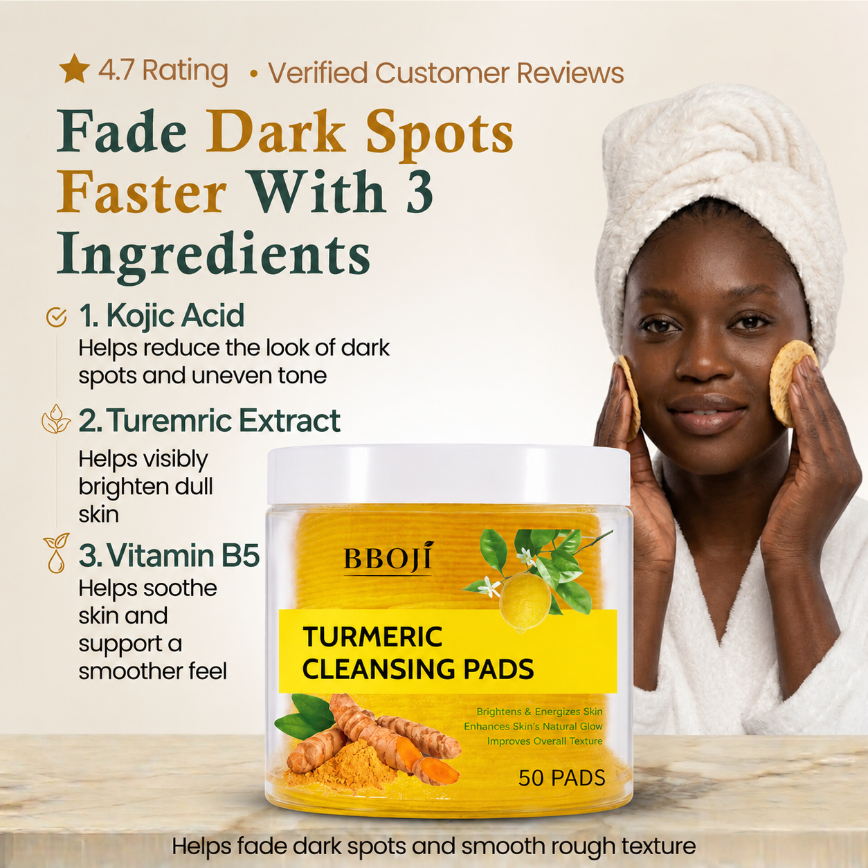 BBOJI Turmeric Kojic Acid Cleansing Pads