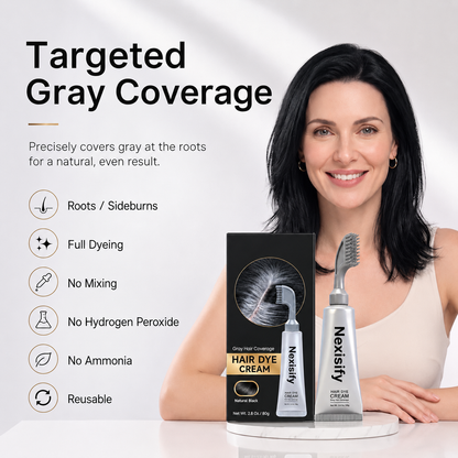 Unisex Grey Coverage Hair Dye with Hair Care