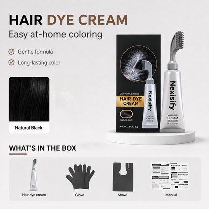 Unisex Grey Coverage Hair Dye with Hair Care