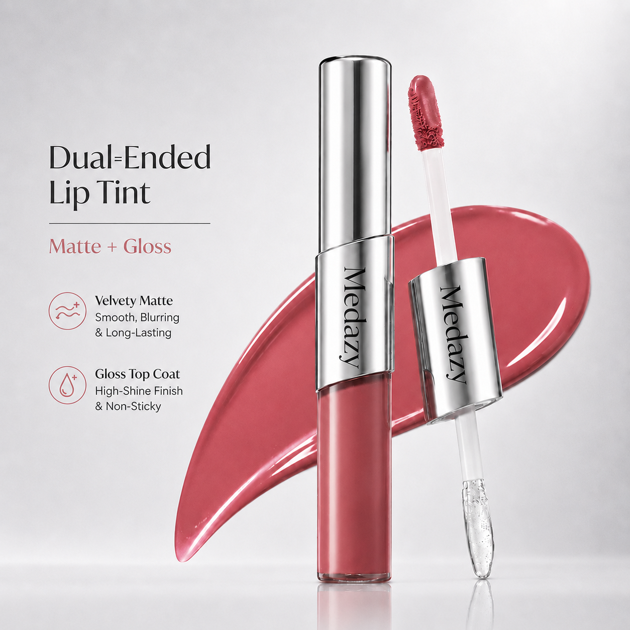 Perfect Twin Lip — Dual-Ended Liquid Lipstick with Velvet Matte Color and Glossy Shine