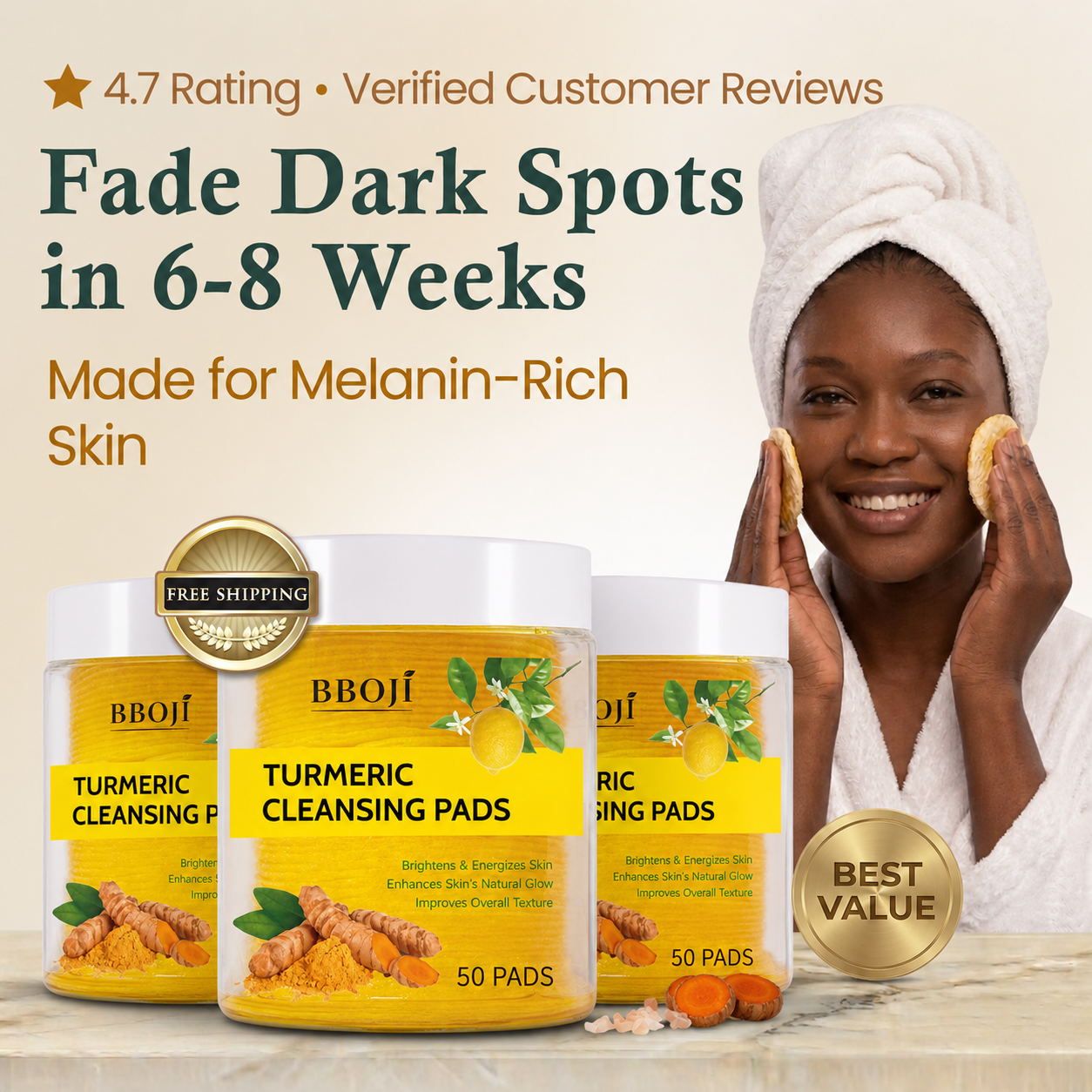 BBOJI Turmeric Kojic Acid Cleansing Pads