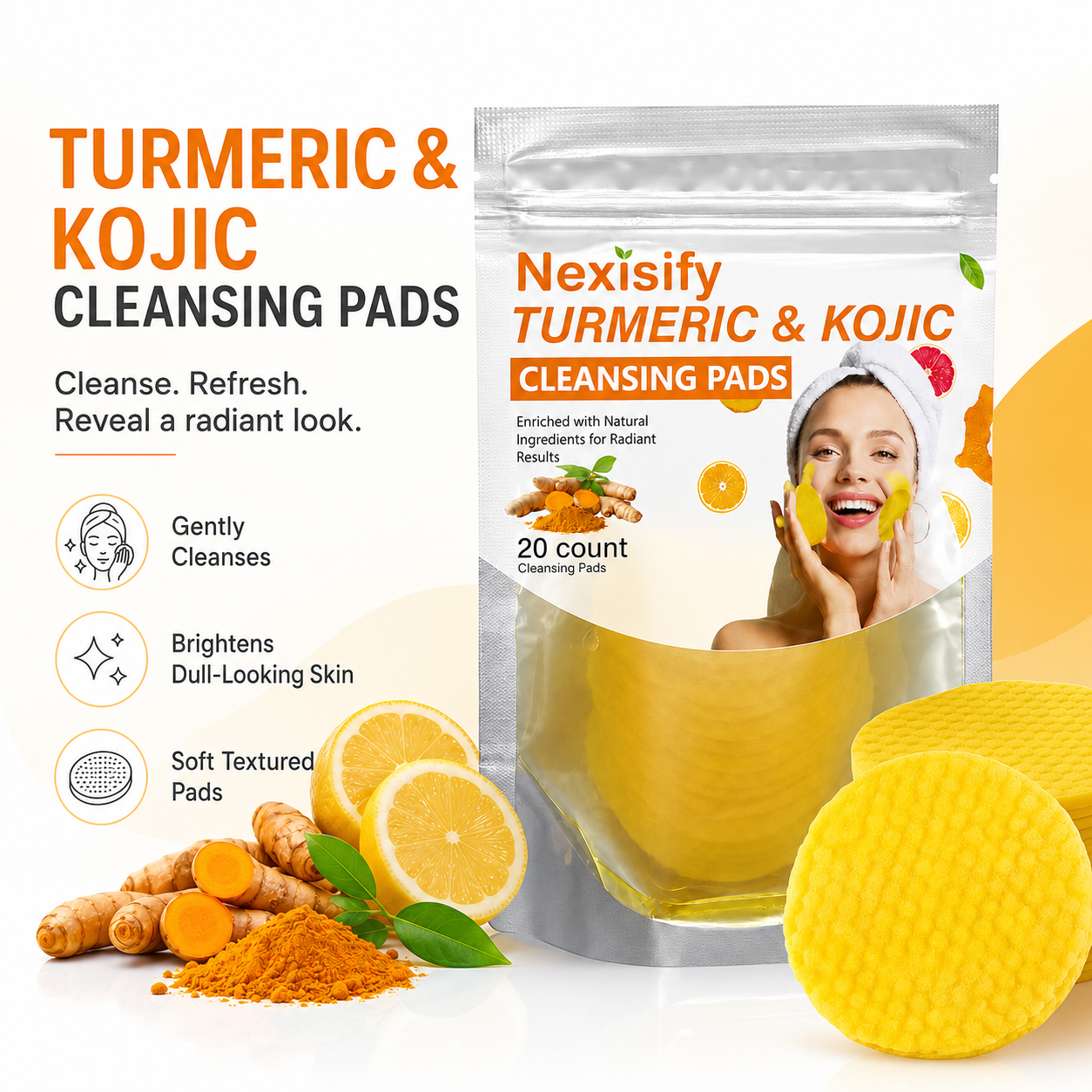Nexisify Turmeric Kojic Acid Cleansing Pads