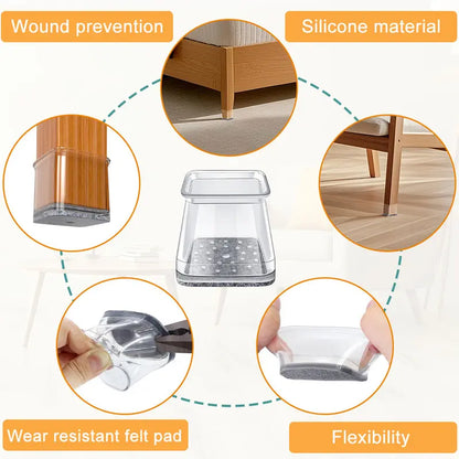 Square Chair Leg Floor Protectors