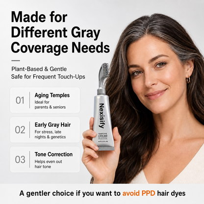 Unisex Grey Coverage Hair Dye with Hair Care