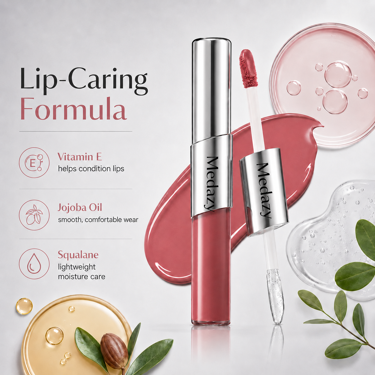Perfect Twin Lip — Dual-Ended Liquid Lipstick with Velvet Matte Color and Glossy Shine