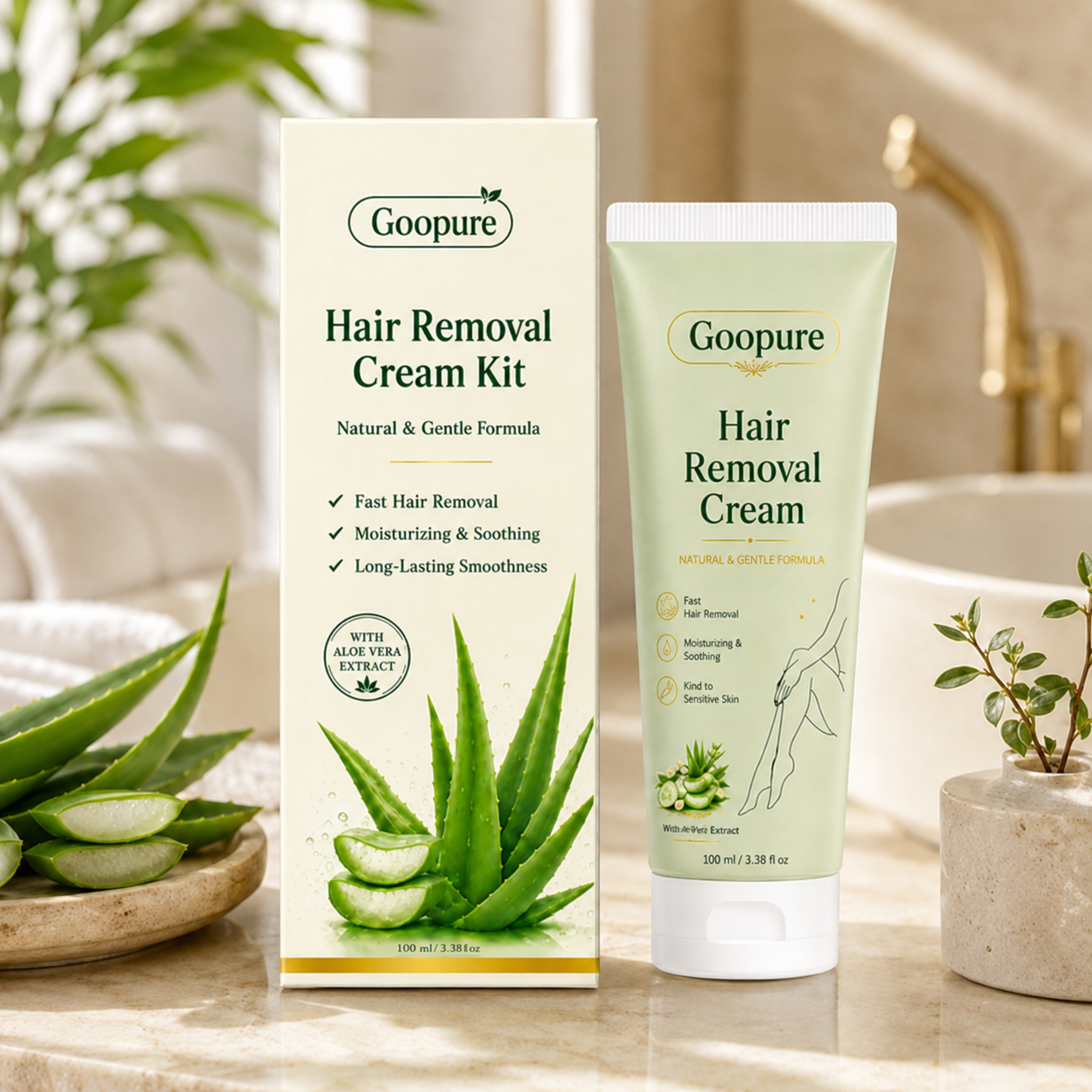 Goopure™ Natural Gentle Hair Removal Cream | For Women & Men, Sensitive Skin